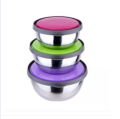 3 Pcs Stainless Steel Bowl Set with Covers. 