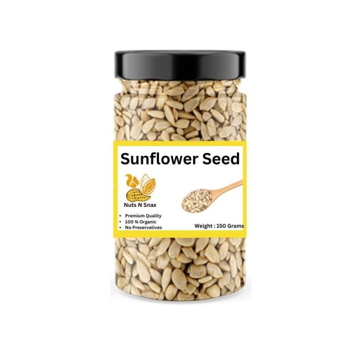 Sunflower Seeds Without Shell For Eating 150 Grams | Sun Flower Seeds Unshelled | Peeled | Siraj Mukhi Seeds By Nuts N Snax