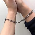 2 Pcs Heart Shaped Couple Bracelets Set Matching Heart Bracelets For Men And Women. 