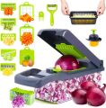 16-in-1 Multi-Functional Vegetable Chopper,Cheese Slicer, Food Chopper, Veggie Chopper, Onion Chopper, Salad Chopper,Slicer Shredder with Basket, Mandoline Slicer & Cheese Grater, 16 in 1 Vegetable Chopper with Container Slicer Dicer. 