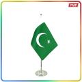 Pakistan Table Flag with Metal Hanger & Metal Base Stand- Best For Office & school Purpose - Desk Organizer - PMP. 