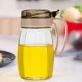 600ml Oil drum glass household oil storage tank large vegetable oil bottle edible oil kitchen transparent device puts oil pot. 