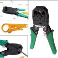 Crimping Tool for 4P/6P/8P, RJ-11/RJ-12/RJ-45 Network and Telephone Cables - Modular Telecom Crimping Tool Network Cable Pliers Ratchet Crimping Pliers (Crimper). 