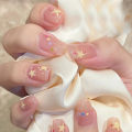 【SUNDAY】 (With Glue) Artificial Nails short Elegant graphic design Artificial Nails Hot Combo. 