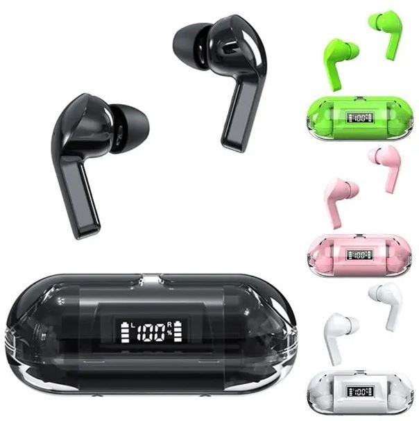 Air 33 Wireless Bluetooth Earbuds - Bluetooth 5.3 - Transparent Charging Case -  Noise Reduction - Sports Headset with Microphone - Waterproof Headphone - LED Digital Display Earbuds