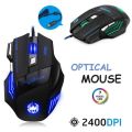 Wired Mouse, Computer USB Mouse, T6 Optical Gaming Mouse, RGB Backlit Ergonomic Mouse, Adjustable 800 to 2000 DPI for Desktop, Laptop, PC, Home. 