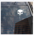 Punisher Skull Car Sticker (White), Car Accessories, Stickers for Car, Car Modification, Car Decoration, Motorbike Stickers. 