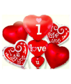 5 Pcs of Triplet Heart – “I Love You” Foil Balloons Set. 