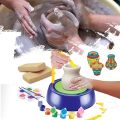 DIY Pottery Art Wheel Toy Set for Kids - Clay Pot Making Machine with Colors & Stencils, Educational Sculpting Game. 