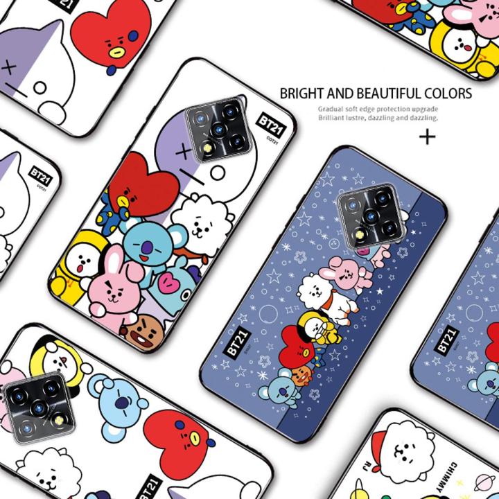 Kingdoor for Infinix Note 10 Back Cover Cartoon Korea Boys (BT21) Doll Soft Silicone TPU Phone Case