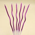 Curly Candle Pack of 6 Twisty Metallic Candles For Birthday Parties & Cake Decoration. 