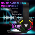 【PRO】 Gaming Headset with RGB Microphone for Nintendo Switch PS5 PS4 PC Gaming Headsets / Head Phone / Headphone Over Ear Noise Canceling Mic Wired Mode for Xbox PC. 