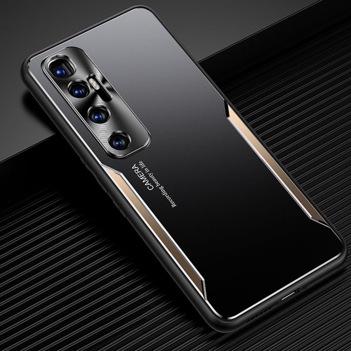 For Xiaomi Mi 10 5G Electroplated Metal Back Panel Soft TPU Bumper Double Shockproof Protective Cover Compatible case