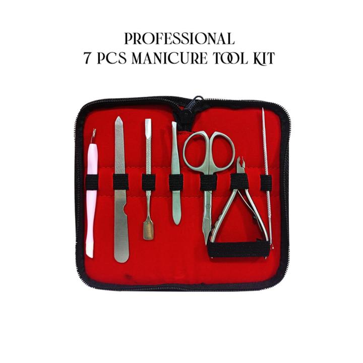 Glamorous Face 7 Pieces Professional Manicure Tool Kit, Manicure Set, Nail Clippers Kit Stainless Steel Pedicure Tools Nail Care Tools for Travel or Home.