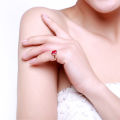 New product temperament high-end versatile rose gold simulated ruby emerald colored gemstone open ring women's ring. 