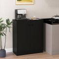 2-Door Storage Cabinet, Modern Floor Cabinet with 3-Tier Shelf, Freestanding Side Cabinet with Anti-Toppling Device, Storage Organizer for Living Room, Kitchen, Dining Room, Entryway. 