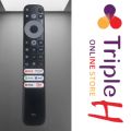 TCL Voice Remote Control Universal For All TCL LCD / LED Smart TV With Social Buttons TCL Long Voice Remote Black Color | Triple H. 