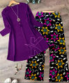 New Plain Kurti And Printed Trouser For Girls And Women. 
