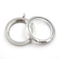 Wholesale waterproof floating charm locket necklace 20mm 25mm 30mm 316L Stainless Steel memory locket pendant for women. 