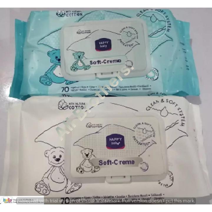 Happy Baby Soft Cream Wipes Imported Made 70 Pcs -Pack Of 2