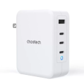 Choetech Ultra Fast 130W Gan 3 USB-C 1 USB-A Power Adapter Charger – US – White (PD6001). 