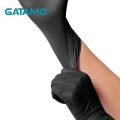 Gatamo black nitrile disposable gloves 100pc box  durable strong 100% nitrile gloves for food cooking workshop hair dressing. 