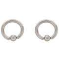1 pair Stainless Steel Captive Bead Ear Rings Hoop BCR Studs Piercing Jewelry Steel color. 
