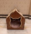 Cat house Wooden Single Story light brown model. 