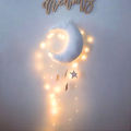 Wall Backdrop Children Room Hanging Moon Stars Stuffed Decor for Baby Bedroom. 