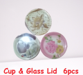 Tea Cup Glass Cover and Mug Cover Lid  Multi Color 6 pcs. 