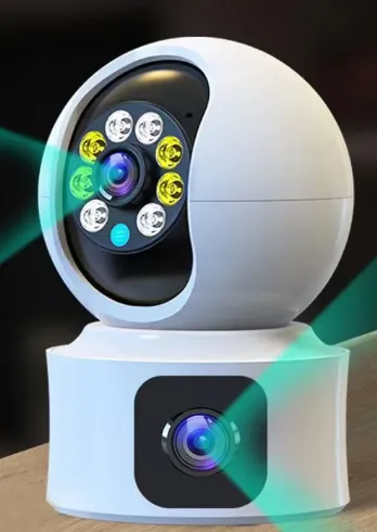 New Dual LENs 2K 4MP WiFi IP Camera CCTV 360° PTZ Smart Home Security ...