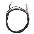 5pcs 1 Meter Waterproof Temperature Sensor Probe, Stainless Steel 10k 3950 NTC Thermistor Probe, Digital Temperature Transimitter Extension Cable,CPU Temperature Sensor,black&silver. 