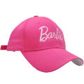 Outdoor Shading Barbie Pink Baseball Caps Curved Brim Embroidery Letter Adjustable Girls Hats Fashion Accessories. 