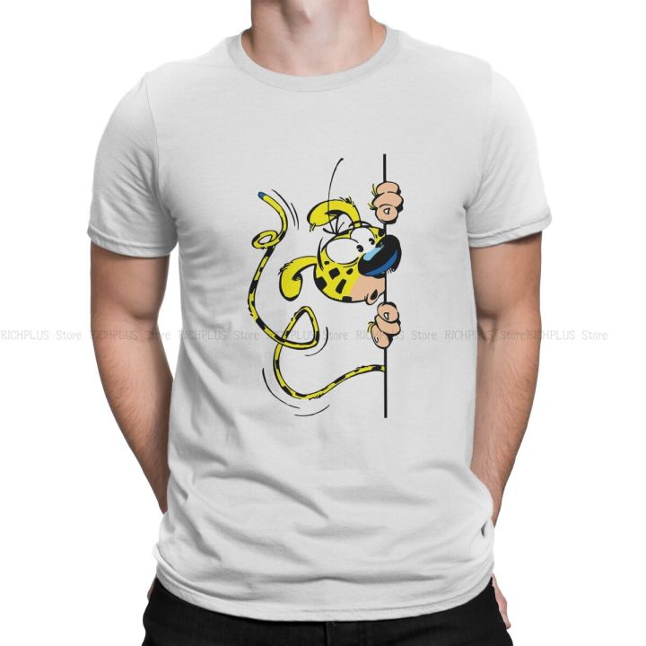 Marsupilami Blue Wall special tshirt Gaston Lagaffe comic casual polyester T shirt summer T-shirt for adult
