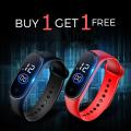 Pack of 2 Mi Touch LED Sports Bracelet Digital Wrist Band - Smart Watch for boys - Multicolor - Free Box. 