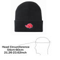 Anime Naruto Hat Akatsuki Cosplay Uchiha Obito Red Cloud Embroidery Caps Knitted Bonnet Autumn Winter Warm Beanie Hat Men Women. 