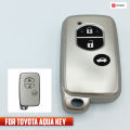 Toyota Prado 3-Button Remote key TPU Key Cover -GUN Metallic Exclusive -. 
