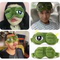 Green Frog Cartoon Cute Eyes Cover The Sad 3D Eye Mask Cover Sleeping Rest Sleep Funny Gift for Adult Kids #237371. 