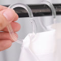12Pcs/Box Shower Curtain Hook Transparent Plastic C Shape Bath Drape Shower Ring Loop Clip Bendable Bathroom Curtain Hooks. 