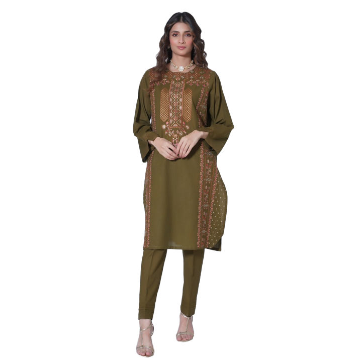 Zeen By Cambridge WOVEN ETHNIC CASUAL 1 Piece Stitched Shirt For Women Cambric  WA13151 - 923102