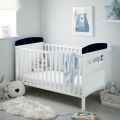 MQ 1201 White+Blue Harmison Cot Bed. 