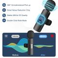 k9 wireless microphone dual K9 3 in 1 Dual Microphone Mic Plug & Play USB Type C & iOS Wireless Lavaliere Microphone Auto Sync Noise Reduction NO APP or Bluetooth Needed- Dual Mic. 