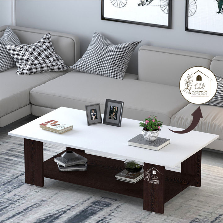 Wood Coffee Table Centre Table (Finish Color - Wenge White, DIY(Do-It ...