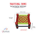 Traditional Multi Color Wood Fixed Stool / Wood Chowki / Peeri / Wood Peerah. 