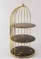 "Golden Cage Cosmetics Storage Rack - Multi-Layered Marble Effect Acrylic Makeup Organizer". 