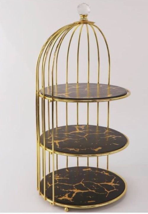 "Golden%20Cage%20Cosmetics%20Storage%20Rack%20-%20Multi-Layered%20Marble%20Effect%20Acrylic%20Makeup%20Organizer"%20-%20Image%203