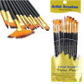 10pcs Multi shapes Artist Paint Brush Set Watercolour Acrylic Nylon Hair Oil Painting Supply. 