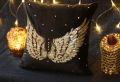 Kawish Home - Luxury Handmade Golden Wing- 100% Velvet Cushion Covers - 16 x 16 inches - Sofa Cushion Pillow. 