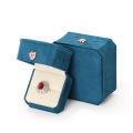 Velvet Jewelry Box Elegant Blue/Pink Ring Box Pendant Box for Gift Wedding Engagement Travel Home Display. 