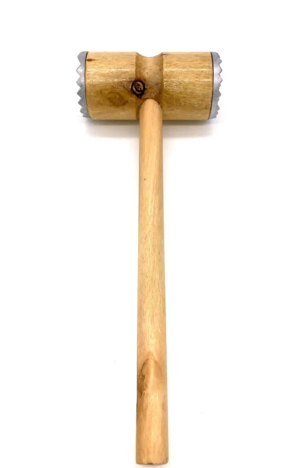 Hammer Wooden Steak Mallet Kitchen Tool Heavy Duty Solid Wood and Iron Durable Double Sided Good Grip Heavy Weight Wood Daraz.pk